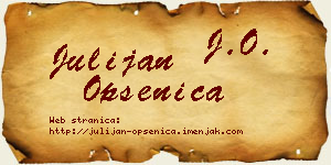 Julijan Opsenica vizit kartica